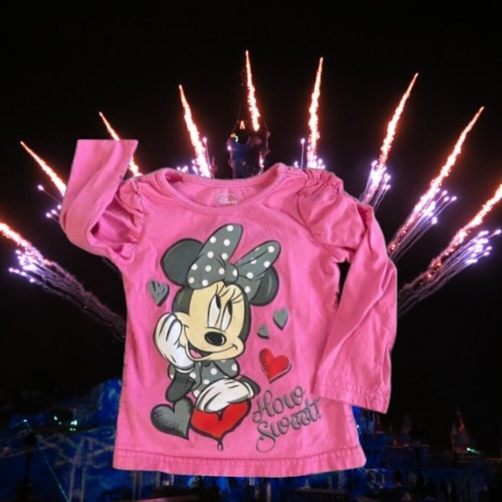 Disney “How Sweet” Minnie Cotton Glitter Graphic Tee